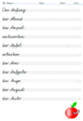 Übung Schreibschrift üben