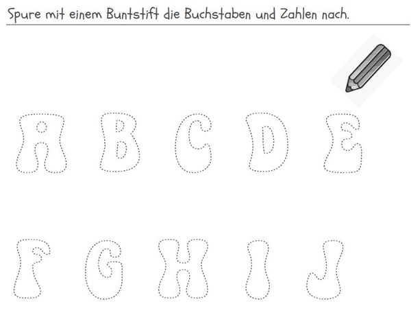 Buchstaben ABC zum Nachspuren